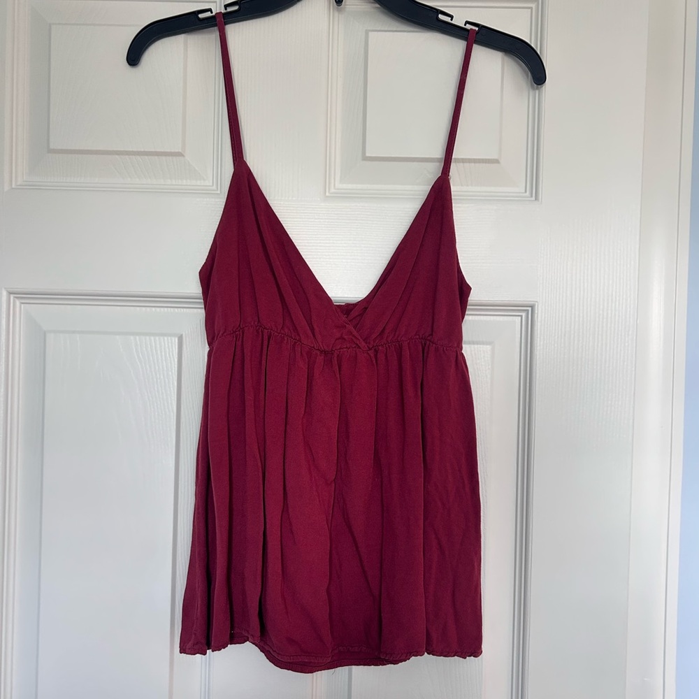 Brandy Melville Burgundy Spaghetti Strap V-Neck Camisole